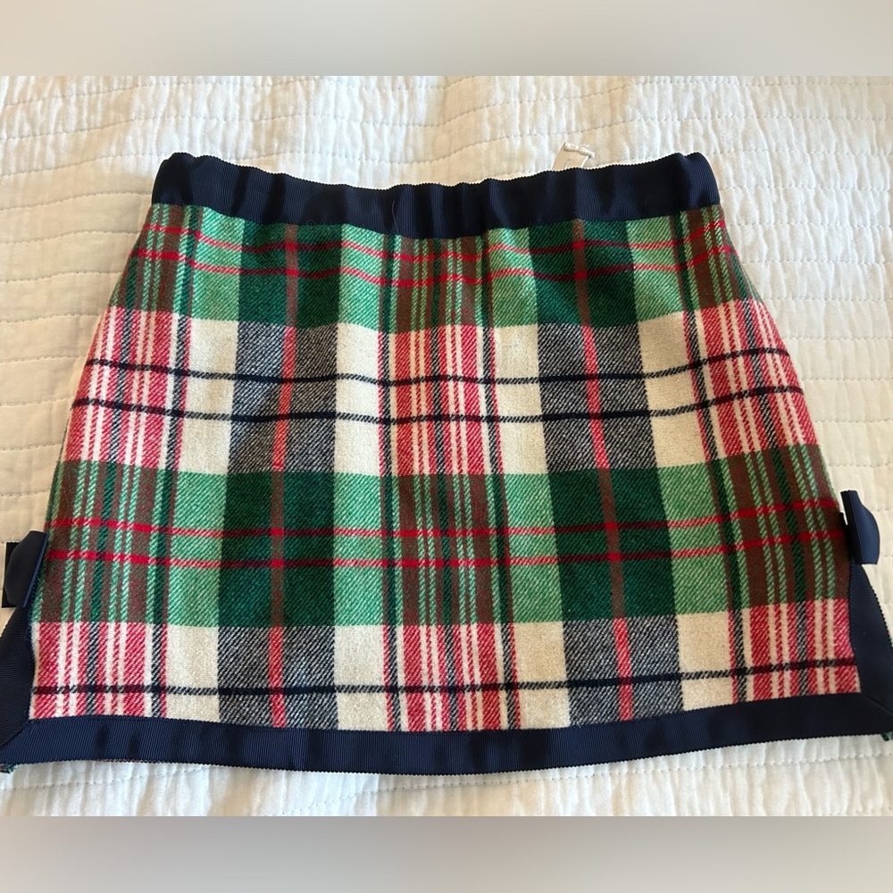 Girls Vineyard Vines Plaid Wool Mini Skirt in Green, Navy, Red - Size 7